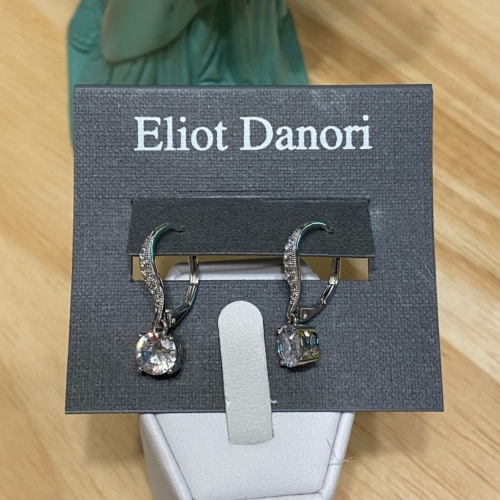 Eliot Danori Cubic Zirconia leaver back drop earrings - Picture 1 of 7